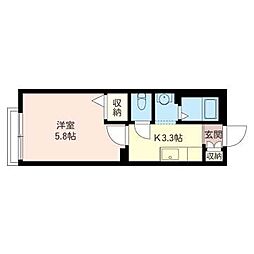 ラ・クール駒沢 1Kの間取図画像
