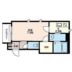 ラ・ルーチェ 1Kの間取図画像