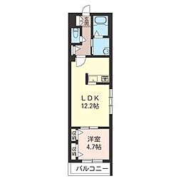 BlancheneigeA 1LDKの間取図画像