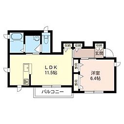 リラフォート1 1LDKの間取図画像