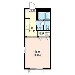 メゾンドノア 1Kの間取図画像