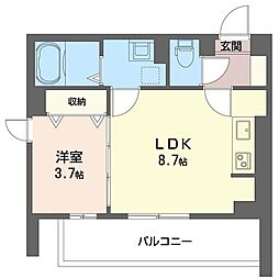 Natick 1LDKの間取図画像