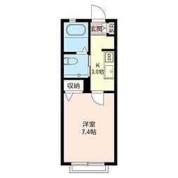 ルダルジャンTOKO 1Kの間取図画像