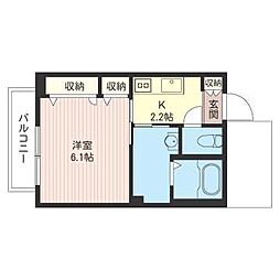 カンセ・ミニヨン 1Kの間取図画像