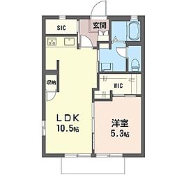 ガーデンコート2 1LDKの間取図画像
