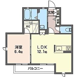 クレールK 1LDKの間取図画像