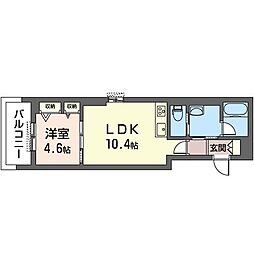フォレナブルー小田原 1LDKの間取図画像