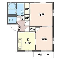 グレイス・テイ　Ｃ 2階2Kの間取り