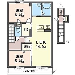 ShellMaison 2LDKの間取図画像