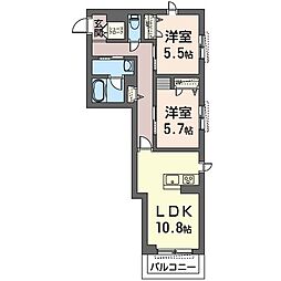 エラブル 2LDKの間取図画像