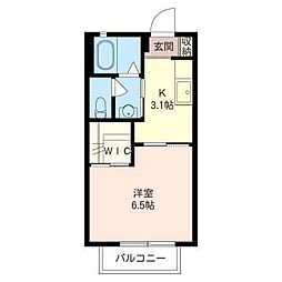 グランメールマム4 1Kの間取図画像