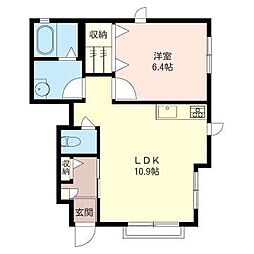 ジュネスイケダ 1LDKの間取図画像