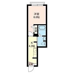 フローラルKメゾン 1Kの間取図画像