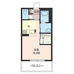 A.M.YGARDEN夏 ワンルームの間取図画像