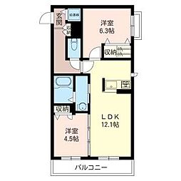 PineGarden 2LDKの間取図画像
