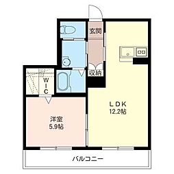 プランドール2 1LDKの間取図画像