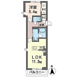 アチェロ コリーナ 1LDKの間取図画像