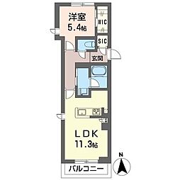 アチェロ コリーナ 1LDKの間取図画像