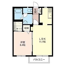 欅コート 1LDKの間取図画像