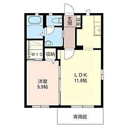 さかえハイツC 1LDKの間取図画像