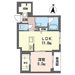 ヴァンガード II 1LDKの間取図画像