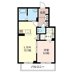 カノン南浦和 1LDKの間取図画像