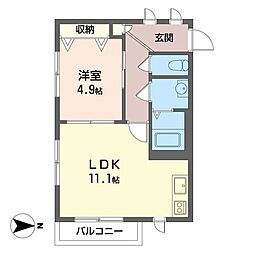 グレイスフル 1LDKの間取図画像