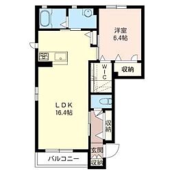 ヴィアソーレ 1LDKの間取図画像