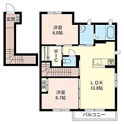 グローリエ・A 2LDKの間取図画像