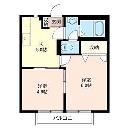 プラザ入間 2Kの間取図画像