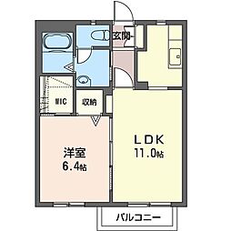 エストプランタン 1LDKの間取図画像