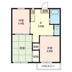 サニーライフ1 3Kの間取図画像