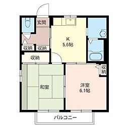 アーバンヒル松本A 2Kの間取図画像