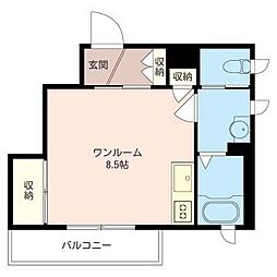 ヴィラコーポ七里 ワンルームの間取図画像