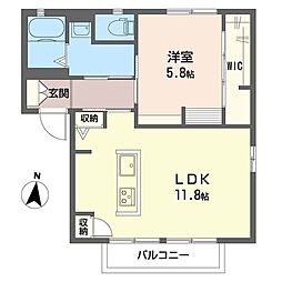 フレグランス新倉B 1LDKの間取図画像
