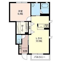 レフィナード 1LDKの間取図画像