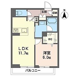 グランディール 1LDKの間取図画像