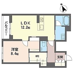 ルシオル 1LDKの間取図画像