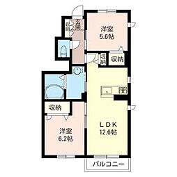 エスペランサ1 2LDKの間取図画像