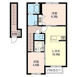 ラークメゾン2 2LDKの間取図画像