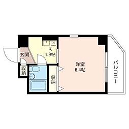 カルサードス滝口 1Kの間取図画像