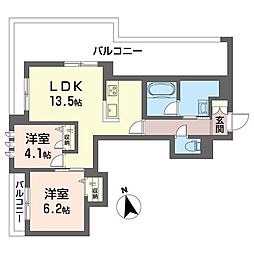 レインボーハートT 2LDKの間取図画像