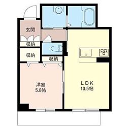 ソレアードエム 1LDKの間取図画像