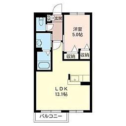 アピア泉・2 1LDKの間取図画像