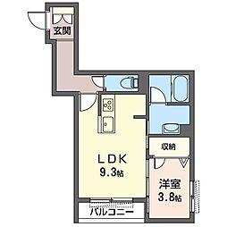 DiodiMare 1LDKの間取図画像