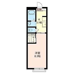 ディアス藤原 1Kの間取図画像