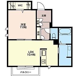 グランデルーチェ 1LDKの間取図画像