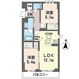 アルフラットコート 2LDKの間取図画像