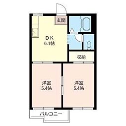 フォーブル前原 1LDKの間取図画像