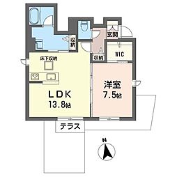 YMRレジデンス 1LDKの間取図画像